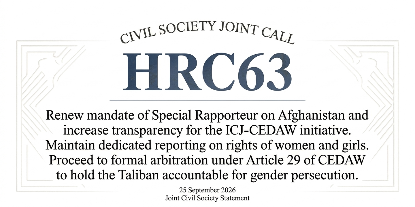 Read more about the article Joint Civil Society Statement: Two Years of the ICJ-CEDAW Afghanistan Initiative – Call for Action and Transparency